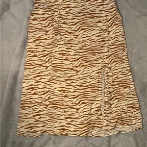 Ava & Viv Orange and Cream Zebra Skirt
